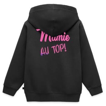 MAMIE - Sweat Premium à capuche zippé enfant bio - noir - Dos - AI Model Kid Male (0cm)