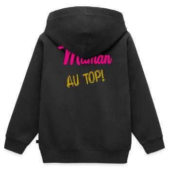 MAMAN - Sweat Premium à capuche zippé enfant bio - noir - Dos - AI Model Kid Male (0cm)