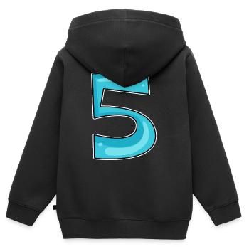 Numéro 5 Numéro - Sweat Premium à capuche zippé enfant bio - noir - Dos - AI Model Kid Male (0cm)