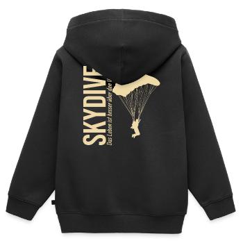 Skydive - Das Leben ist besser über den Wolken - Kinder Premium Organic Zip Hoodie - Schwarz - Hinten - AI Model Kid Male (0cm)
