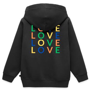 4 Love color - Kinder Premium Organic Zip Hoodie - Schwarz - Hinten - AI Model Kid Male (0cm)