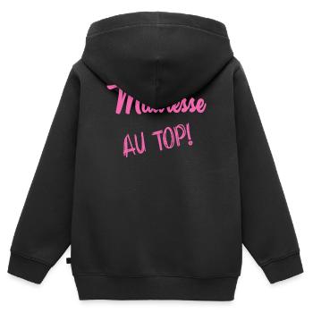 GELIEBTE. VIELEN DANK. DANKE, HERRIN - Kinder Premium Organic Zip Hoodie - Schwarz - Hinten - AI Model Kid Male (0cm)