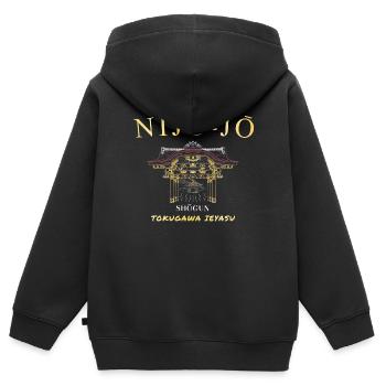 Château de Nijo-jo, Kyoto, époque du shogun d’Edo, Japon - Sweat Premium à capuche zippé enfant bio - noir - Dos - AI Model Kid Male (0cm)
