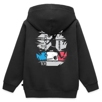 Fußball Frankreich Torschuss Ball Explosion Fan - Kinder Premium Organic Zip Hoodie - Schwarz - Hinten - AI Model Kid Male (0cm)