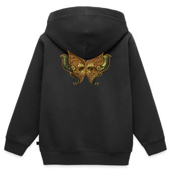 Atemberaubender eleganter Schmetterling. - Kinder Premium Organic Zip Hoodie - Schwarz - Hinten - AI Model Kid Male (0cm)