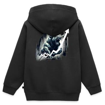 Stier Bulle Aktien Geometrie Wallstreet Geschenk - Kinder Premium Organic Zip Hoodie - Schwarz - Hinten - AI Model Kid Male (0cm)