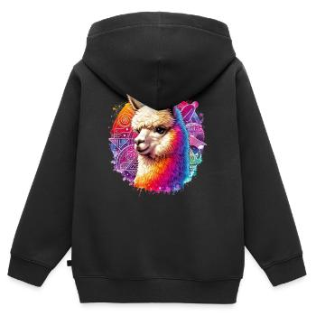 Alpaka - Kinder Premium Organic Zip Hoodie - Schwarz - Hinten - AI Model Kid Male (0cm)