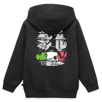 Fußball Italien Torschuss Team Illustration Symbol - Kinder Premium Organic Zip Hoodie - Schwarz - Hinten - AI Model Kid Male (0cm)