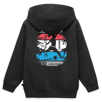 Fußball Niederlande Turnier Team Torschuss Symbol - Kinder Premium Organic Zip Hoodie - Schwarz - Hinten - AI Model Kid Male (0cm)