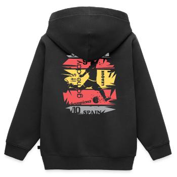 Fußball Spanien Torschuss Illustration Spieler - Kinder Premium Organic Zip Hoodie - Schwarz - Hinten - AI Model Kid Male (0cm)