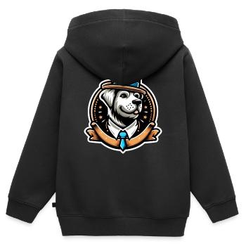 Mister D - Kinder Premium Organic Zip Hoodie - Schwarz - Hinten - AI Model Kid Male (0cm)