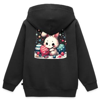 Schönes Osterfest - Kinder Premium Organic Zip Hoodie - Schwarz - Hinten - AI Model Kid Male (0cm)