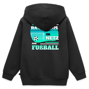 Pas de racisme sur Internet - Sweat Premium à capuche zippé enfant bio - noir - Dos - AI Model Kid Male (0cm)