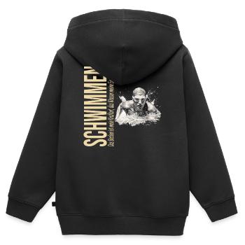 Das Becken ist mein Kraftort - Schwimmen - Kinder Premium Organic Zip Hoodie - Schwarz - Hinten - AI Model Kid Male (0cm)