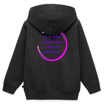 Je ne déteste personne - Sweat Premium à capuche zippé enfant bio - noir - Dos - AI Model Kid Male (0cm)