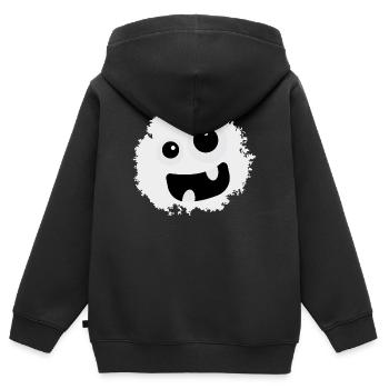 Lachendes Monster - Halloween - Gespenst - Geist - Kinder Premium Organic Zip Hoodie - Schwarz - Hinten - AI Model Kid Male (0cm)