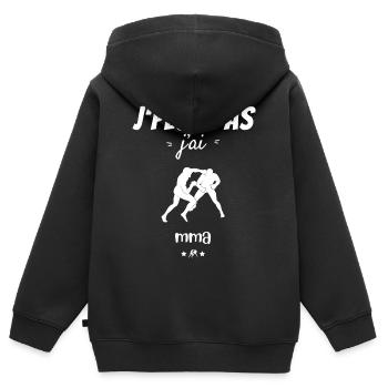 J peux pas j ai mma - Sweat Premium à capuche zippé enfant bio - noir - Dos - AI Model Kid Male (0cm)