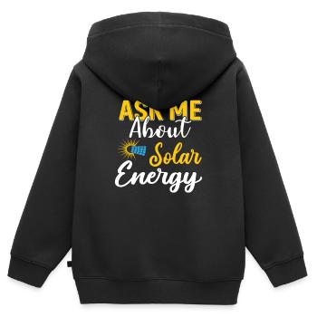 Photovoltaik Eigenheim Hausbesitzer Lexikon Klima - Kinder Premium Organic Zip Hoodie - Schwarz - Hinten - AI Model Kid Male (0cm)