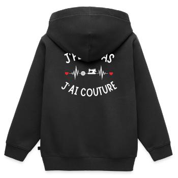 Nähen, Sticken, Nähmaschine - Kinder Premium Organic Zip Hoodie - Schwarz - Hinten - AI Model Kid Male (0cm)