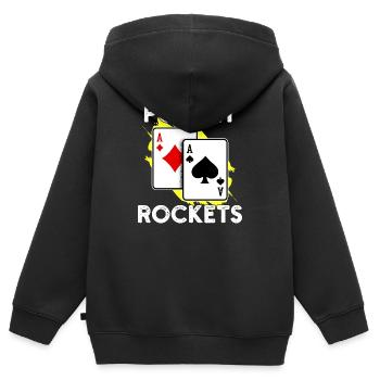 Jackpot Gambling Casino Poker Statement Joueur professionnel - Sweat Premium à capuche zippé enfant bio - noir - Dos - AI Model Kid Male (0cm)