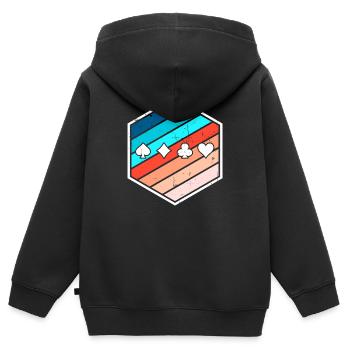 Card Game Gambling Roulette Poker Gambling - Kids Premium Organic Zip-up Hoodie - black - Back - AI Model Kid Male (0cm)