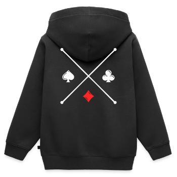 Poker Casino Jeu de cartes Jeux d’argent Joueurs professionnels - Sweat Premium à capuche zippé enfant bio - noir - Dos - AI Model Kid Male (0cm)