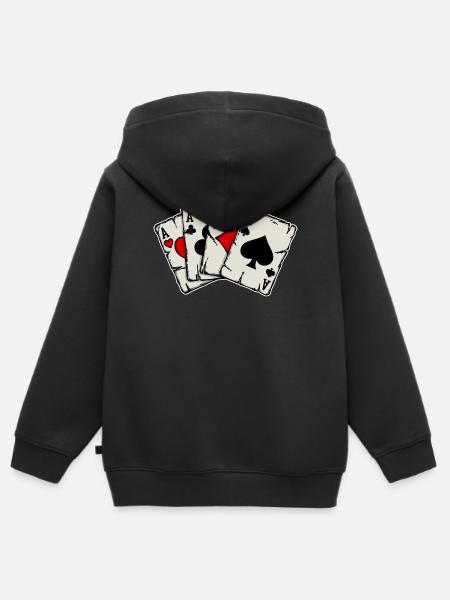 Casino Kaartspel Gokken Poker Professionele spelers - Kinder Premium zip hoodie biologisch - zwart