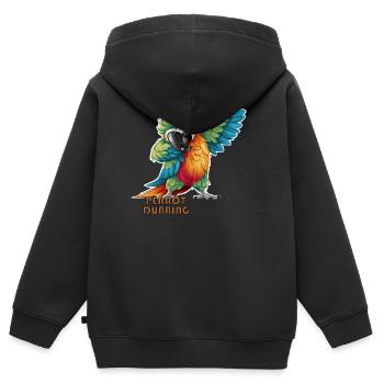 Perrot dubbing Feathered Shards The Tropical Parrot - Kids Premium Organic Zip-up Hoodie - black - Back - AI Model Kid Male (0cm)