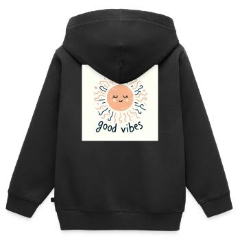 Un soleil satisfait - Sweat Premium à capuche zippé enfant bio - noir - Dos - AI Model Kid Male (0cm)