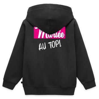 MARIEE - Sweat Premium à capuche zippé enfant bio - noir - Dos - AI Model Kid Male (0cm)