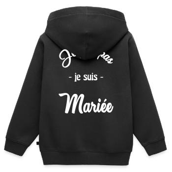 MARIEE. FUTURE MARIEE - Sweat Premium à capuche zippé enfant bio - noir - Dos - AI Model Kid Male (0cm)