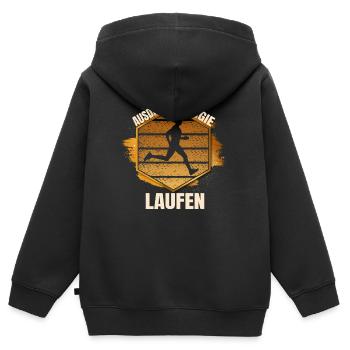 Ausdauer - Energie - Kinder Premium Organic Zip Hoodie - Schwarz - Hinten - AI Model Kid Male (0cm)