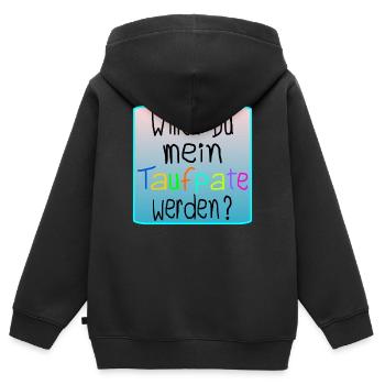 BABY TAUFE - TAUFPATE WERDEN - Kinder Premium Organic Zip Hoodie - Schwarz - Hinten - AI Model Kid Male (0cm)