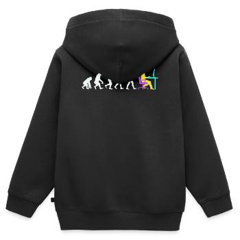 Developer Evolution Computergeek Open Source - Kids Premium Organic Zip-up Hoodie - black - Back - AI Model Kid Male (0cm)