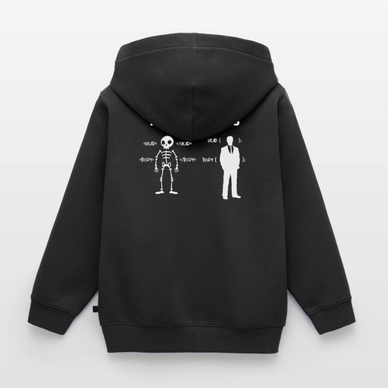 Code Css C++ Php Java Développeur Code Scripting Sweat Premium à capuche zippé enfant bio