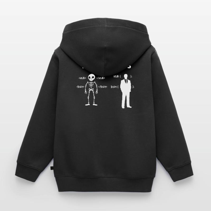 Code Css C++ Php Java Développeur Code Scripting Sweat Premium à capuche zippé enfant bio