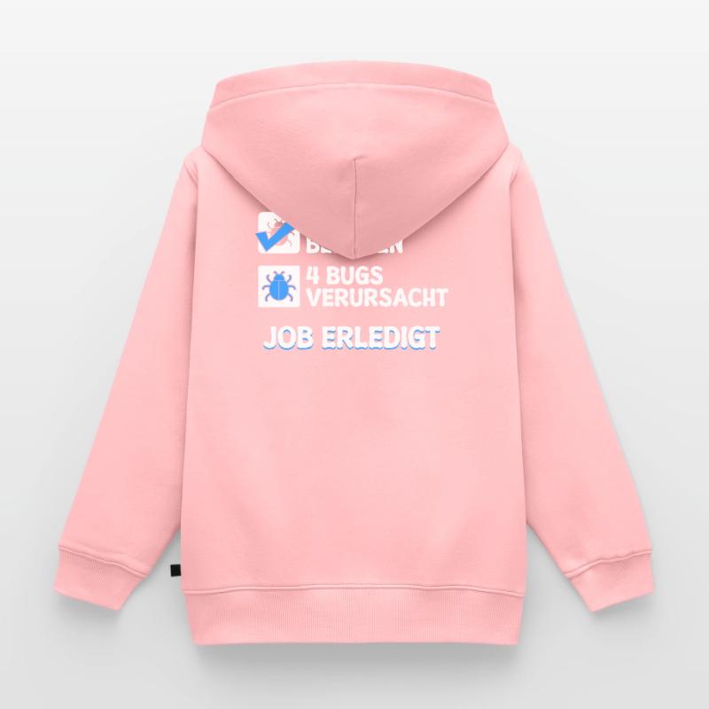 Développeur Coden skripting bugs debug correction de bugs Sweat Premium à capuche zippé enfant bio