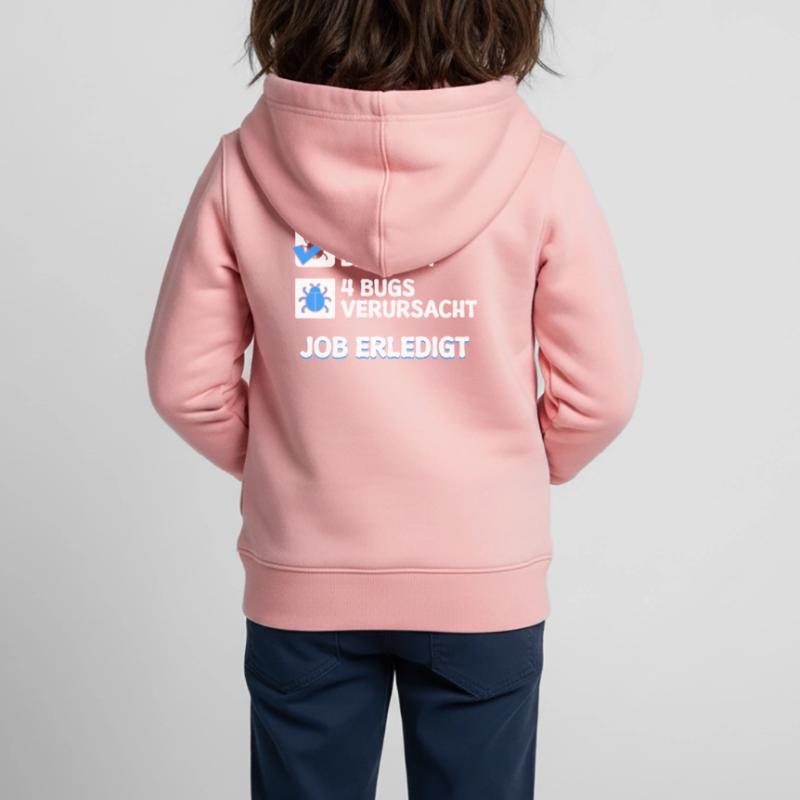 Developer Coden Skripting Bugs Debug Bugfixing Kinder Premium Organic Zip Hoodie