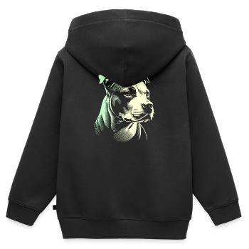 Staffordshire geometric bull terrier, staffy - Kids Premium Organic Zip-up Hoodie - black - Back - AI Model Kid Male (0cm)