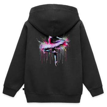 Danseuse de ballet avec tutu - Sweat Premium à capuche zippé enfant bio - noir - Dos - AI Model Kid Male (0cm)