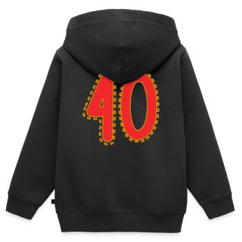40. 40 YEARS. 40th ANNIVERSARY. 40 YEARS ANNIVERSARY. - Kids Premium Organic Zip-up Hoodie - black - Back - AI Model Kid Male (0cm)
