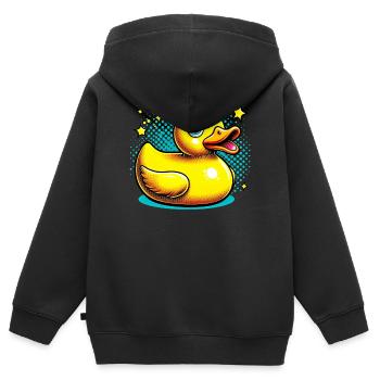 Caneton Canard Canard - Sweat Premium à capuche zippé enfant bio - noir - Dos - AI Model Kid Male (0cm)