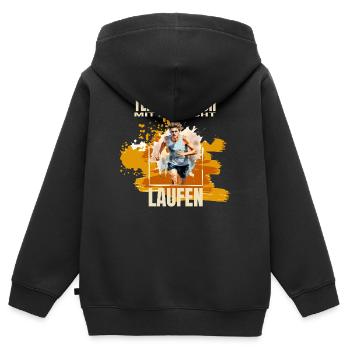 Temporausch mit Aussicht - Kinder Premium Organic Zip Hoodie - Schwarz - Hinten - AI Model Kid Male (0cm)