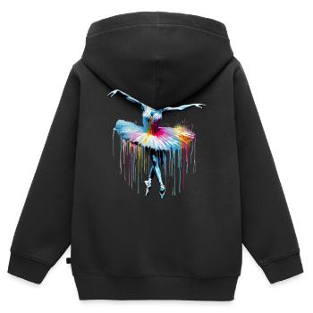 Balletttänzerin mit Tutu - Kinder Premium Organic Zip Hoodie - Schwarz - Hinten - AI Model Kid Male (0cm)
