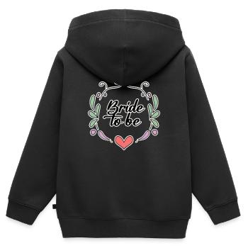 Motif de dicton de mariée - Sweat Premium à capuche zippé enfant bio - noir - Dos - AI Model Kid Male (0cm)