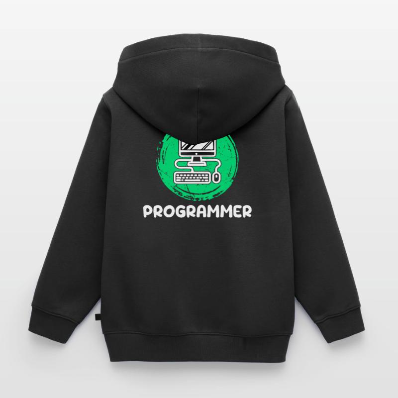 Computer Developer Programmer Computer Geek Kids Premium Organic Zip-up Hoodie