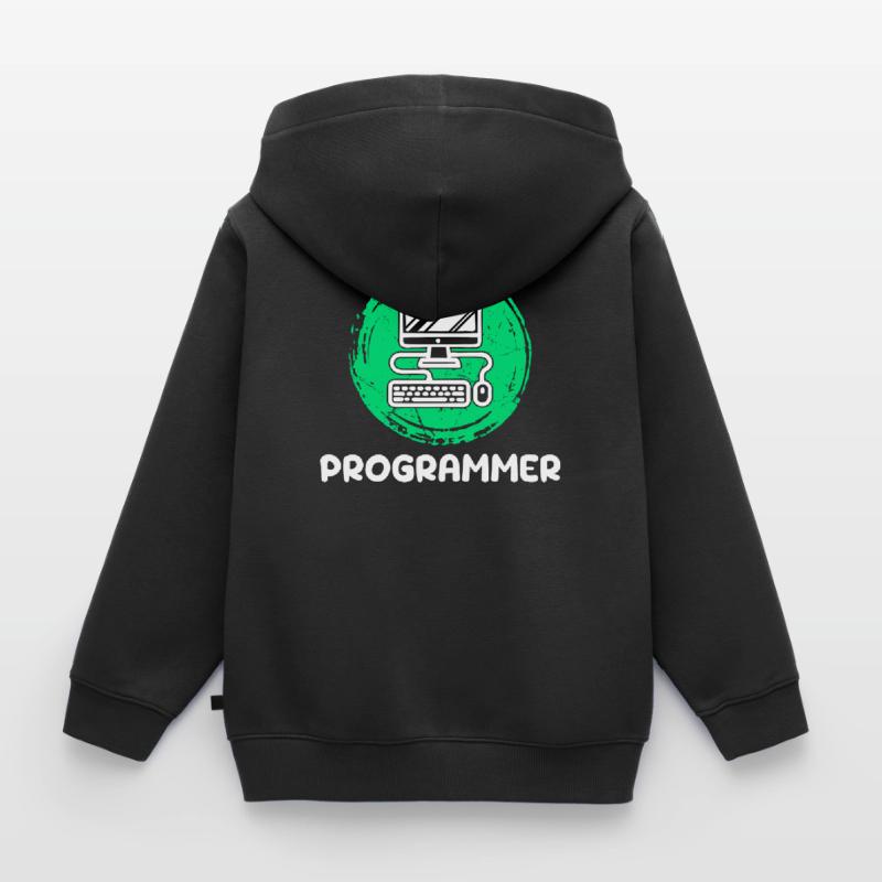 Computer Developer Programmer Computer Geek Kids Premium Organic Zip-up Hoodie