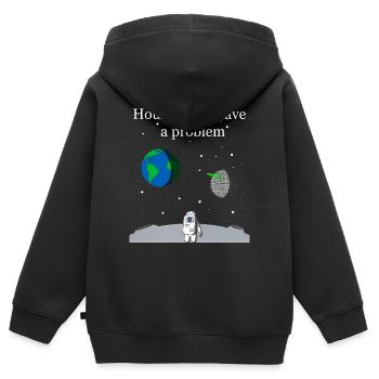 Houston : nous avons un problème - Sweat Premium à capuche zippé enfant bio - noir - Dos - AI Model Kid Male (0cm)