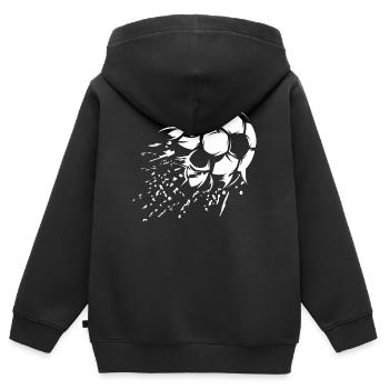 Fußball Schuss Explosion Illustration Team Logo - Kinder Premium Organic Zip Hoodie - Schwarz - Hinten - AI Model Kid Male (0cm)