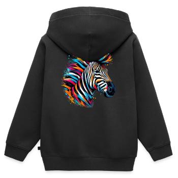 Zebra - Kinder Premium zip hoodie biologisch - zwart - Achter - AI Model Kid Male (0cm)